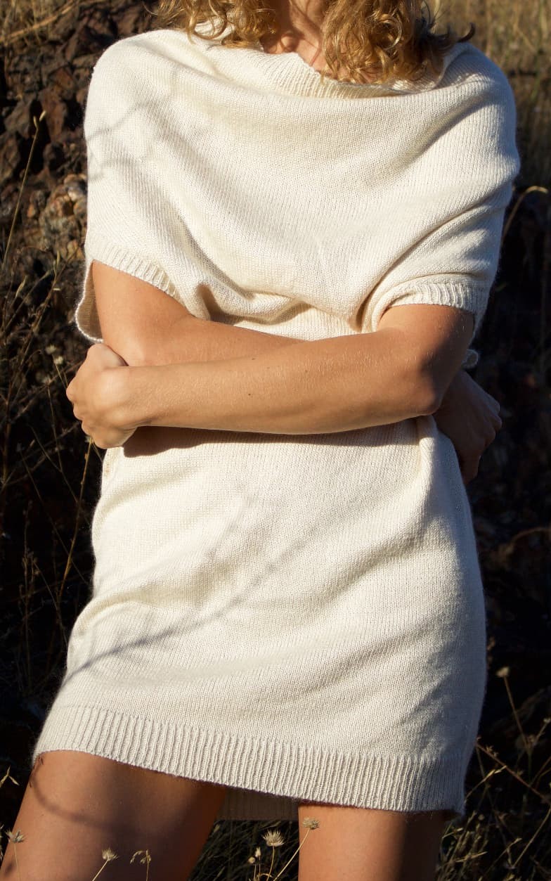 Naga Top Knitted, worn — front, closer, arms crossed