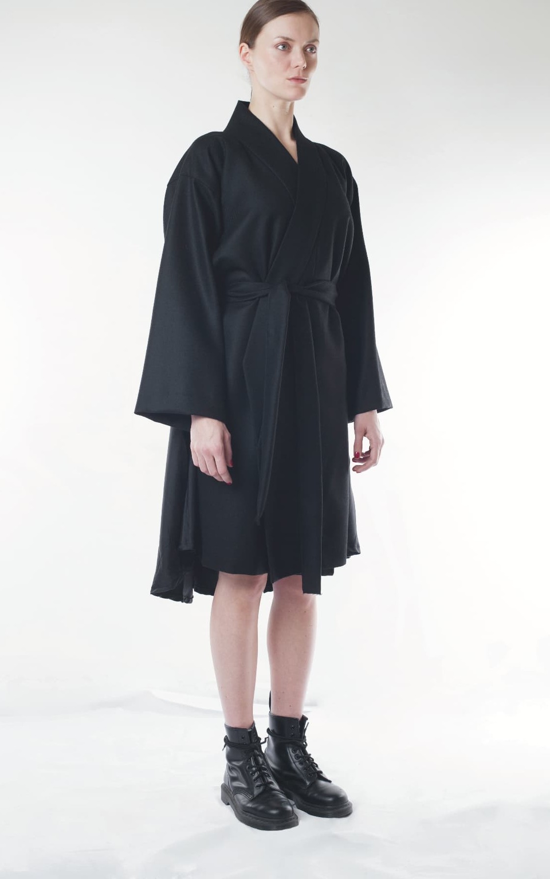 Ana Coat, worn — three-quarter